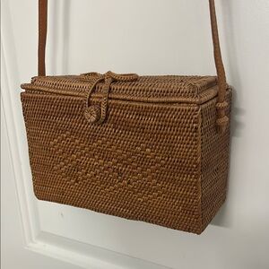 Brown Woven Crossbody Bag